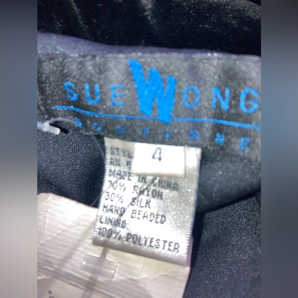 NWT Sue Wong Nocturne Velvet Burnout Beaded Gown - Picture 8 of 9